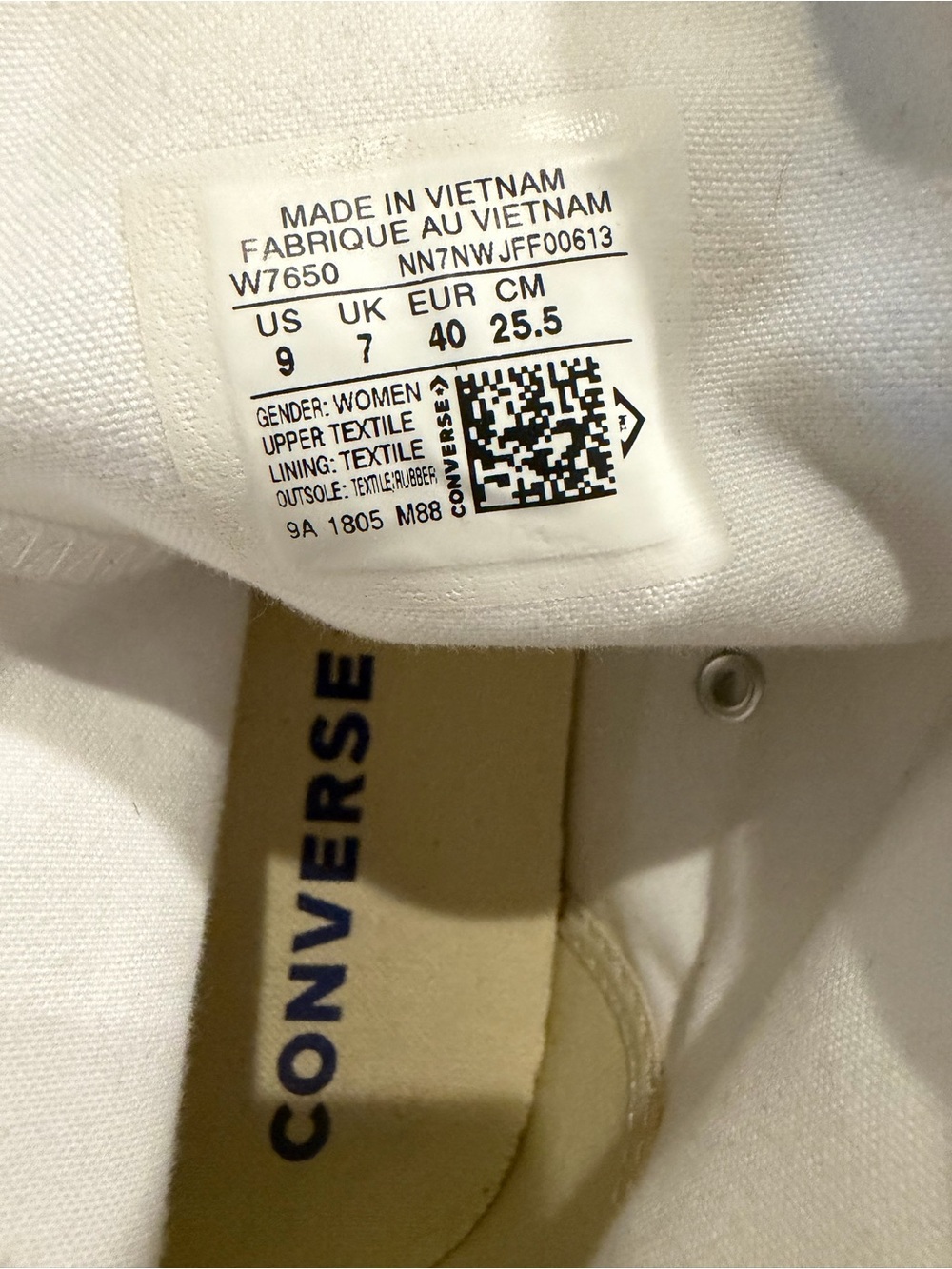 Converse Kids White High Top Sneakers with Red & Blue Trim - Picture 2 of 3